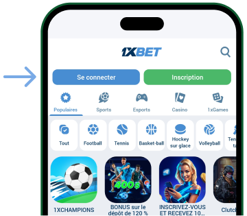 Cliquer sur « Inscription »  Télécharger 1xBet Nouvelle Version